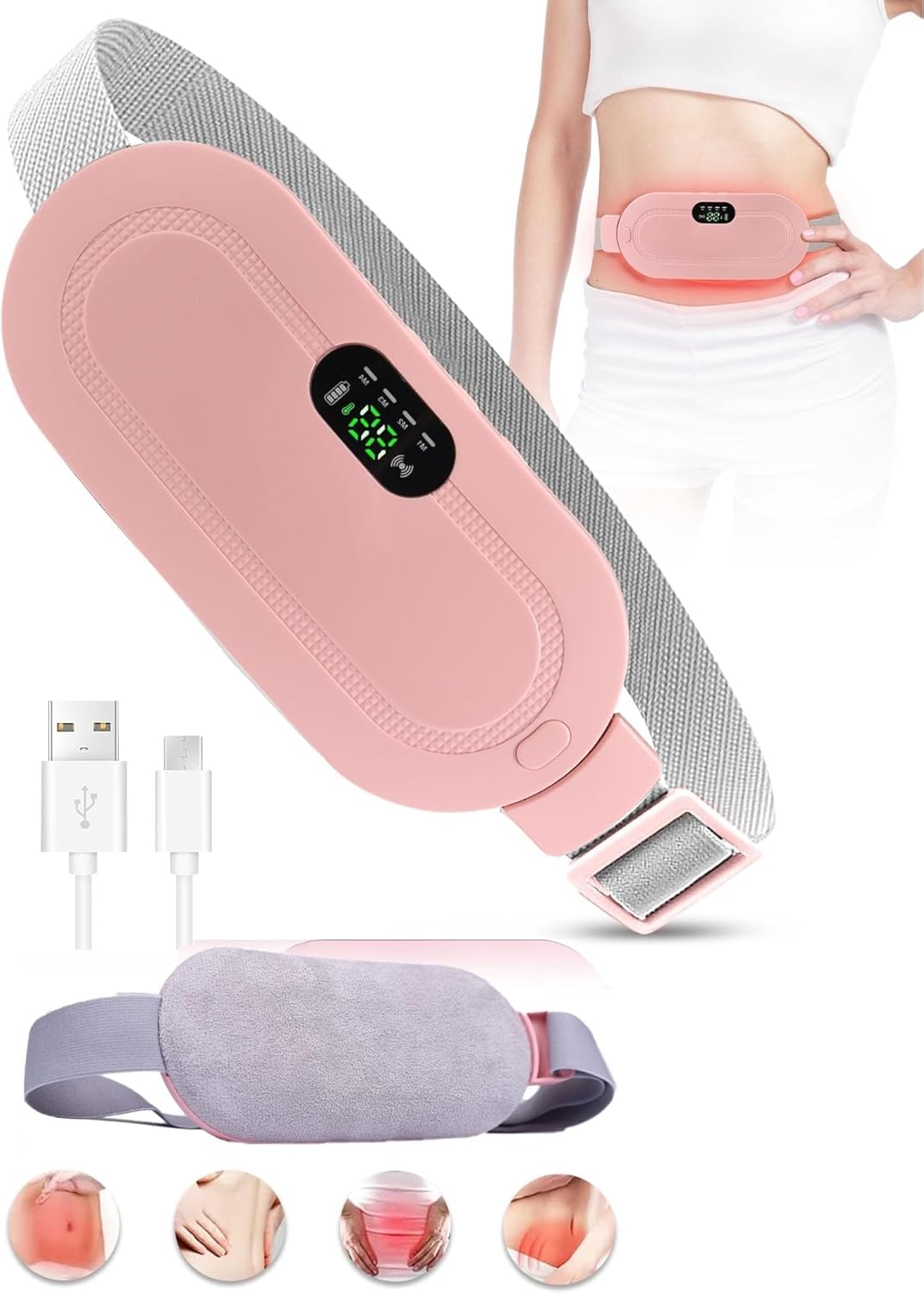 Period Cramp Relief Massager with Heating Pad for Back Pain